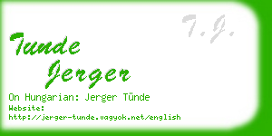 tunde jerger business card